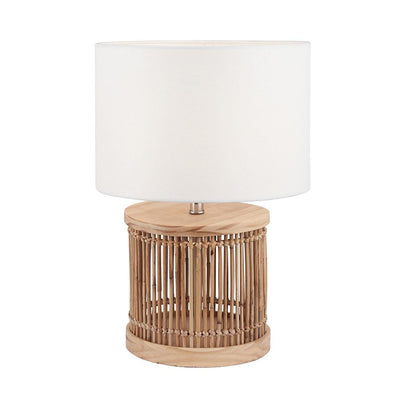 Pacific Lifestyle Lighting Sorbus Natural Ribbed Small Table Lamp House of Isabella UK