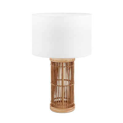 Pacific Lifestyle Lighting Sorbus Natural Ribbed Tall Table Lamp House of Isabella UK