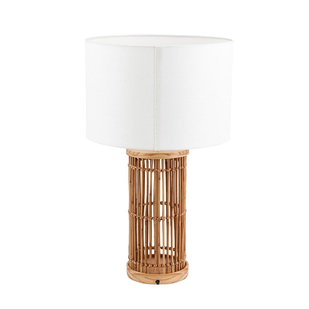Pacific Lifestyle Lighting Sorbus Natural Ribbed Tall Table Lamp House of Isabella UK