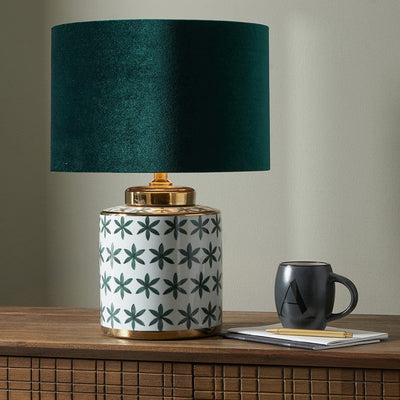 Pacific Lifestyle Lighting Thea Green and Gold Leaf Ceramic Table Lamp House of Isabella UK