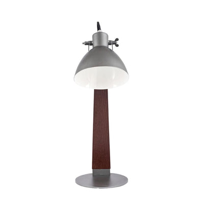 Pacific Lifestyle Lighting Topsham Wood & Grey Metal Curved Table Task Lamp House of Isabella UK