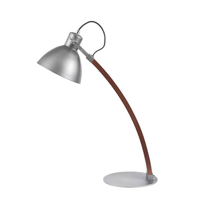 Pacific Lifestyle Lighting Topsham Wood & Grey Metal Curved Table Task Lamp House of Isabella UK