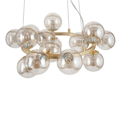 Pacific Lifestyle Lighting Vecchio Lustre Glass Ball and Gold Metal Pendant House of Isabella UK