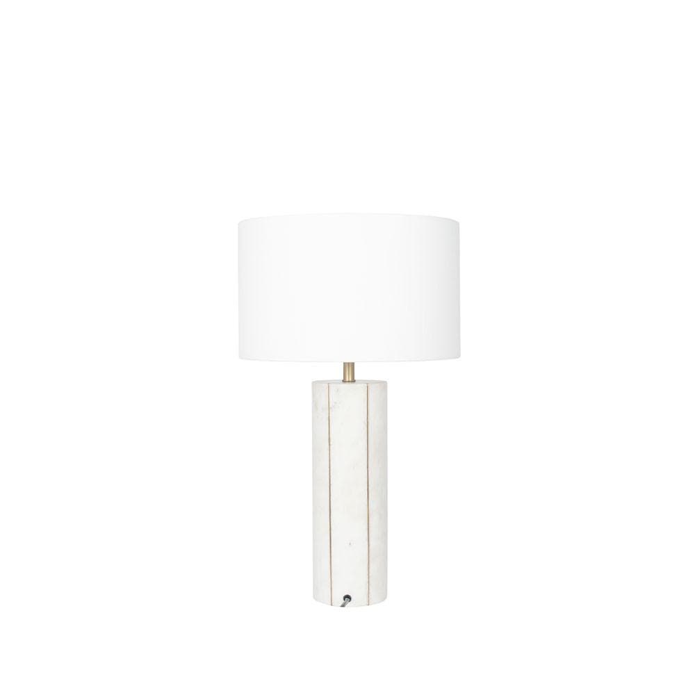 Pacific Lifestyle Lighting Venetia White Marble and Gold Metal Tall Table Lamp House of Isabella UK