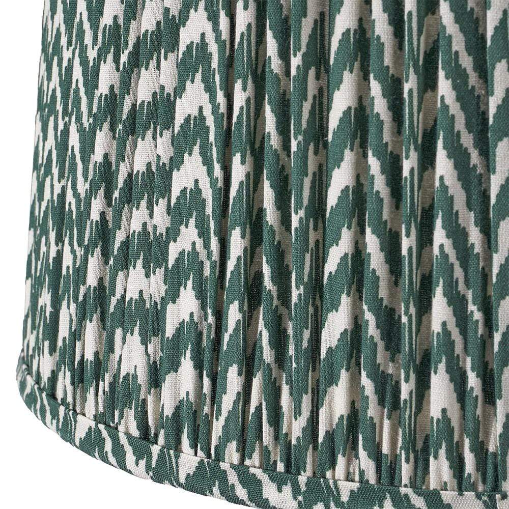 Pacific Lifestyle Lighting Vienna 30cm Zig Zag Gathered Forest Green Empire Shade House of Isabella UK