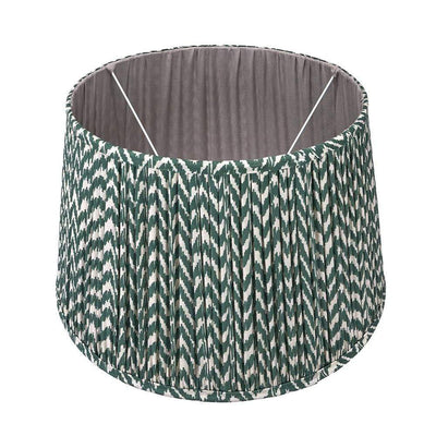 Pacific Lifestyle Lighting Vienna 35cm Zig Zag Gathered Forest Green Empire Shade House of Isabella UK