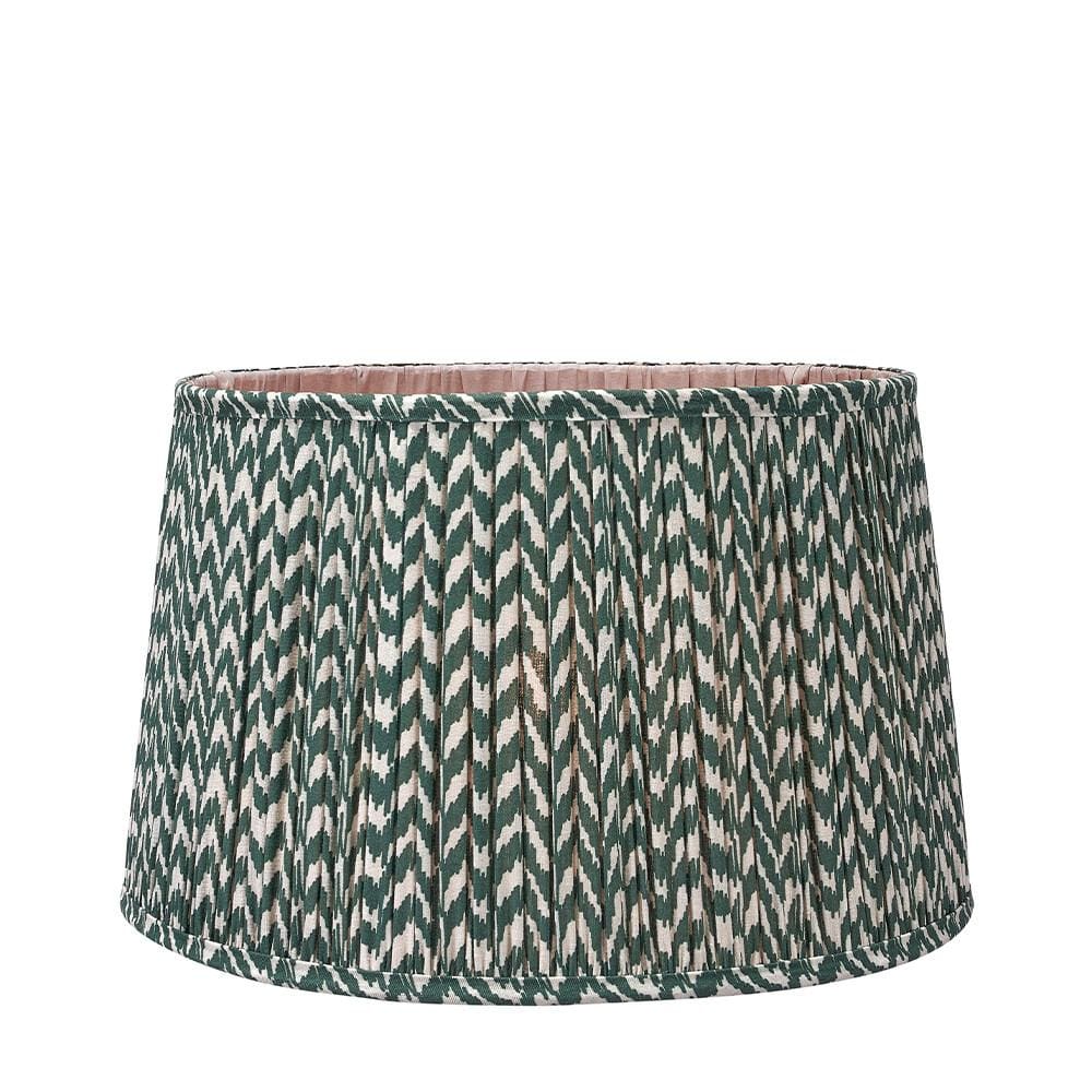 Pacific Lifestyle Lighting Vienna 35cm Zig Zag Gathered Forest Green Empire Shade House of Isabella UK