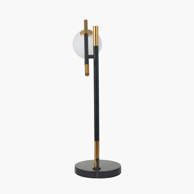 Pacific Lifestyle Lighting Wanda White Orb and Black Metal Table Lamp House of Isabella UK