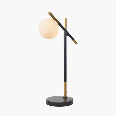 Pacific Lifestyle Lighting Wanda White Orb and Black Metal Table Lamp House of Isabella UK