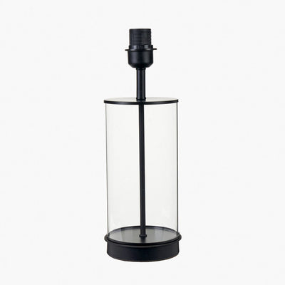 Pacific Lifestyle Lighting Westwood Clear Glass and Black Metal Table Lamp House of Isabella UK