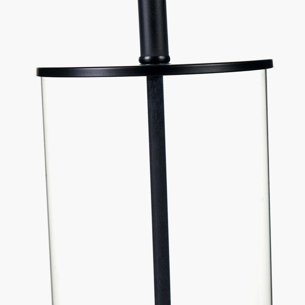 Pacific Lifestyle Lighting Westwood Clear Glass and Black Metal Table Lamp House of Isabella UK