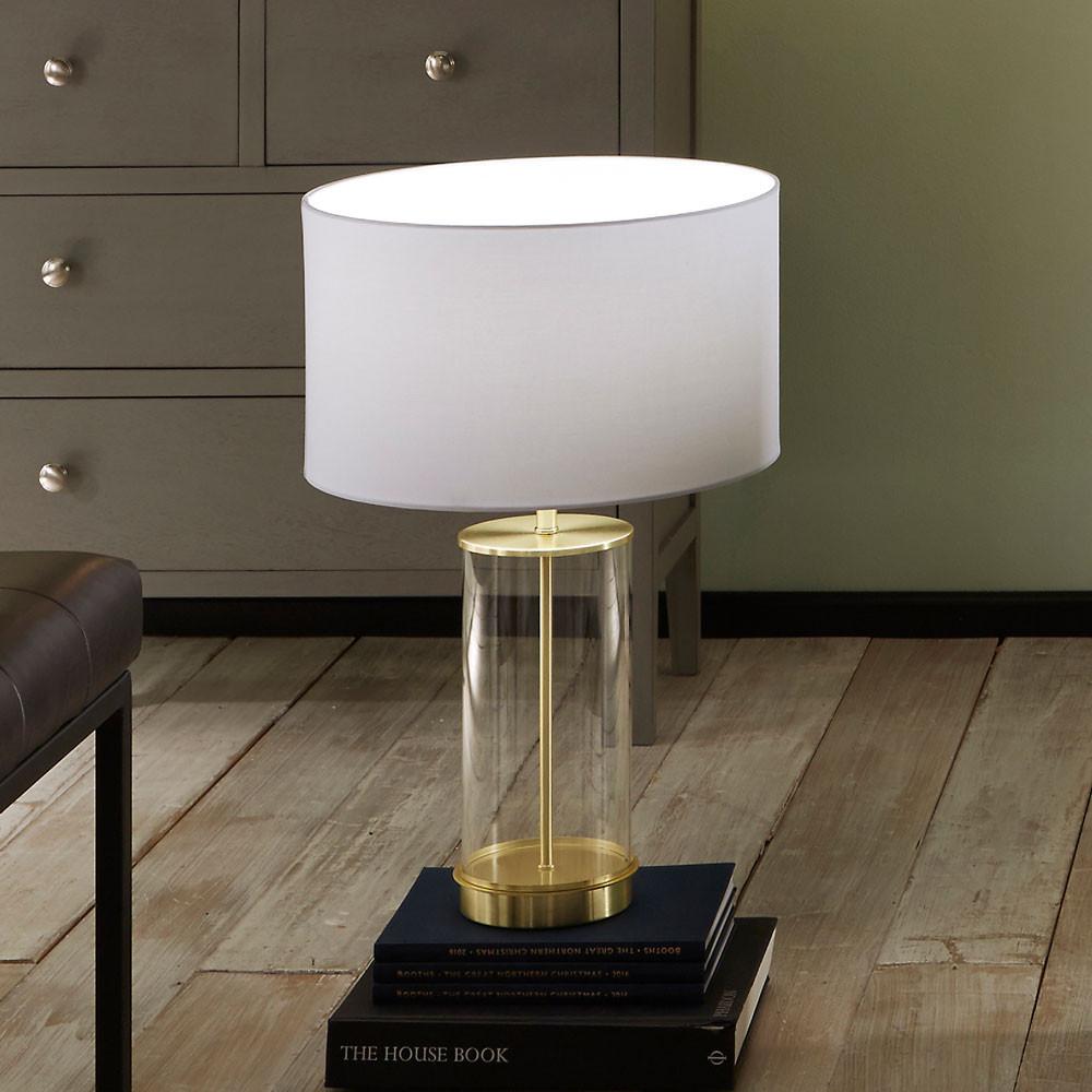 Pacific Lifestyle Lighting Westwood Clear Glass and Champagne Metal Table Lamp House of Isabella UK