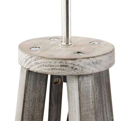 Pacific Lifestyle Lighting Whitby Grey Wash Wood Tapered 4 Post Floor Lamp House of Isabella UK