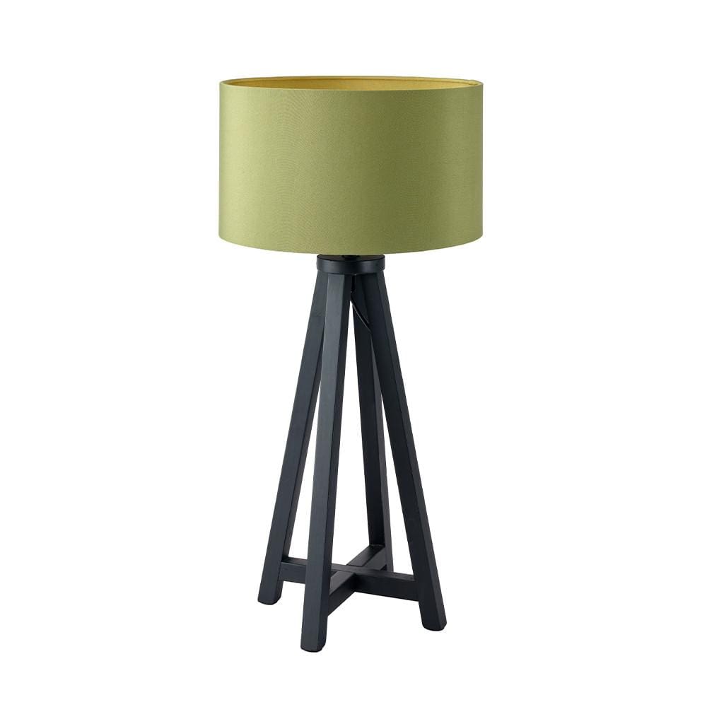 Pacific Lifestyle Lighting Whitby Matt Black Wood Tapered 4 Post Table Lamp House of Isabella UK