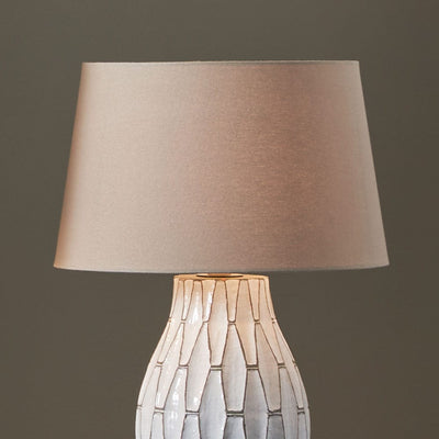 Pacific Lifestyle Lighting Winston 30cm Taupe Handloom Tapered Cylinder Shade House of Isabella UK