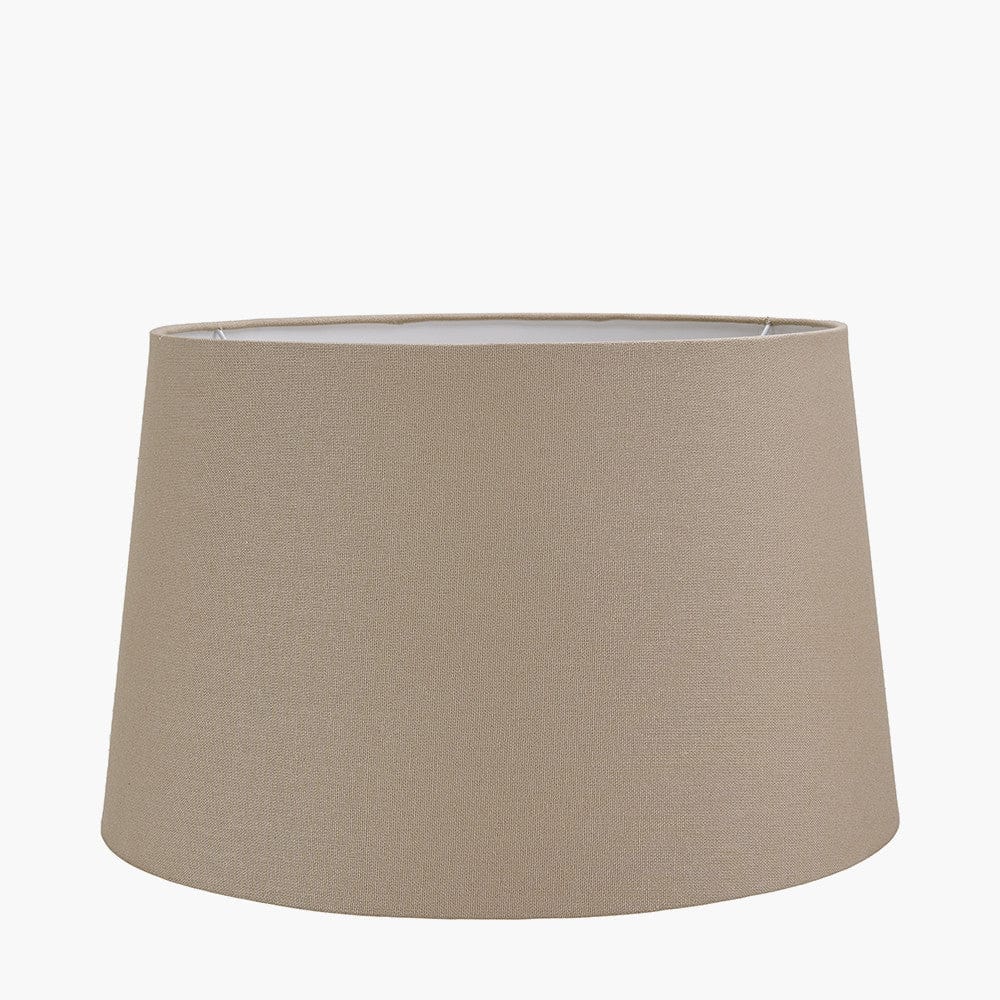 Pacific Lifestyle Lighting Winston 45cm Taupe Handloom Tapered Cylinder Shade House of Isabella UK