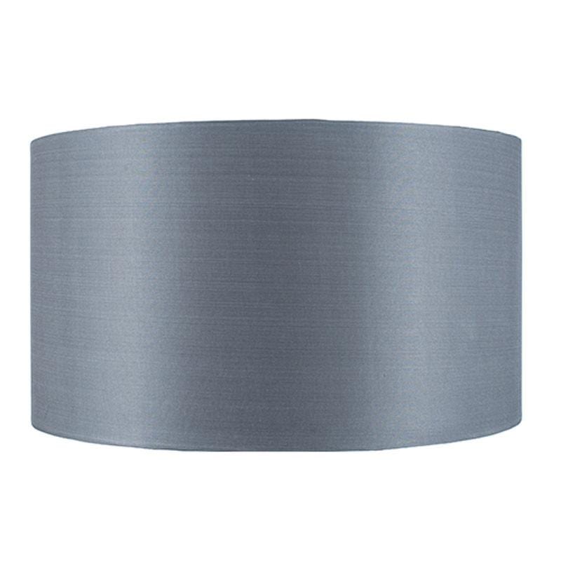 Pacific Lifestyle Lighting Zara 40cm Steel Grey Silk Lined Cylinder Shade House of Isabella UK