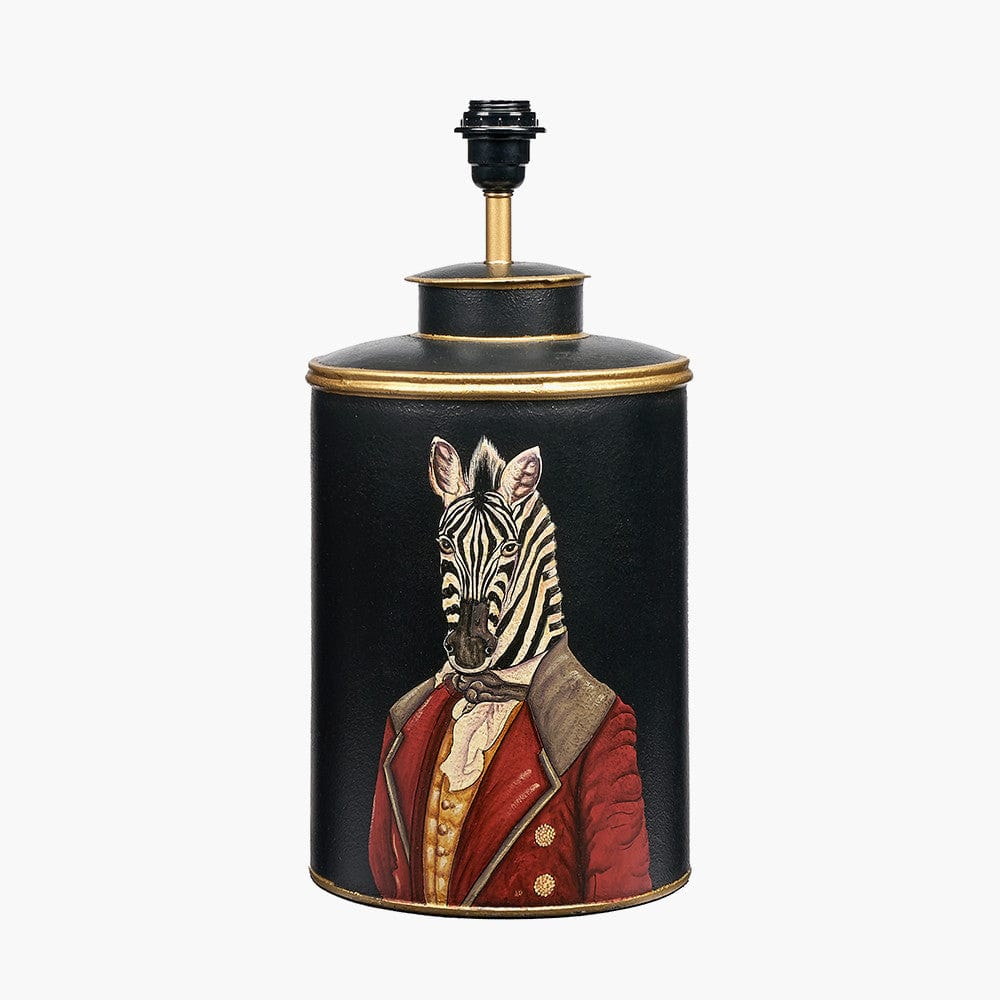 Pacific Lifestyle Lighting Zebra Black Hand Painted Metal Table Lamp House of Isabella UK
