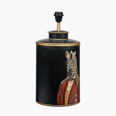 Pacific Lifestyle Lighting Zebra Black Hand Painted Metal Table Lamp House of Isabella UK