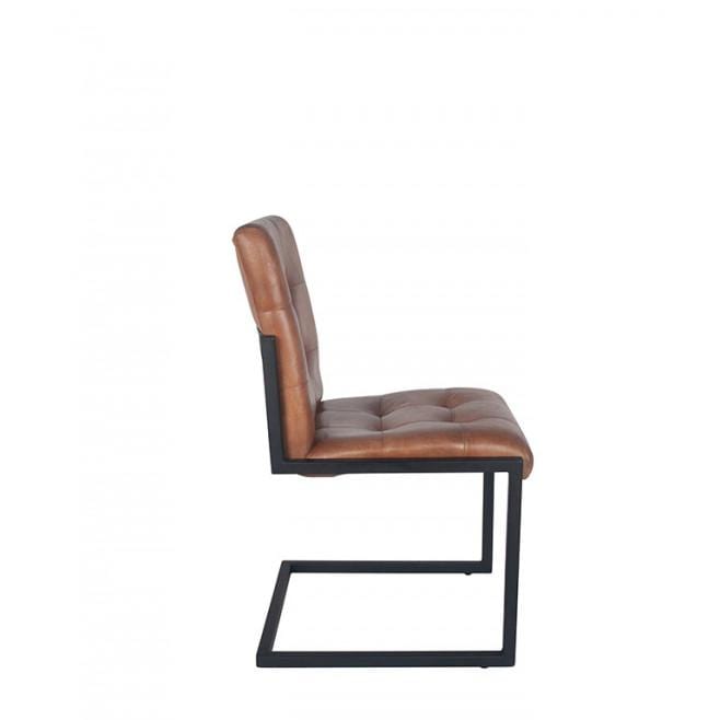 Pacific Lifestyle Living Arlo Vintage Brown Leather & Iron Buttoned Chair House of Isabella UK