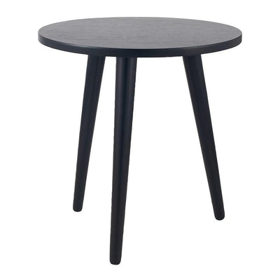 Pacific Lifestyle Living Chelmsford Satin Black Pine Wood Round Side Table K/D House of Isabella UK