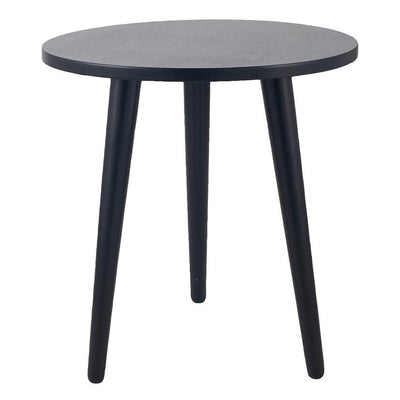 Pacific Lifestyle Living Chelmsford Satin Black Pine Wood Round Side Table K/D House of Isabella UK