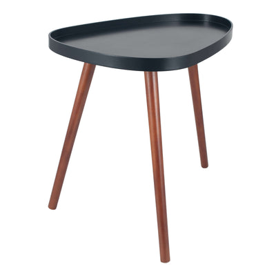 Pacific Lifestyle Living Clarice Black MDF & Brown Pine Wood Teardrop Side Table K/D House of Isabella UK