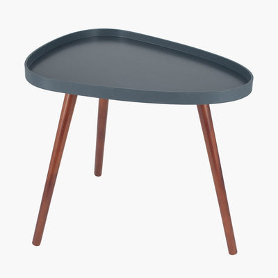 Pacific Lifestyle Living Clarice Dark Grey MDF & Brown Pine Wood Teardrop Side Table K/D House of Isabella UK