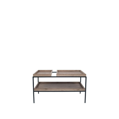 Pacific Lifestyle Living Gallery Natural Wood Veneer and Black Metal Coffee Table House of Isabella UK