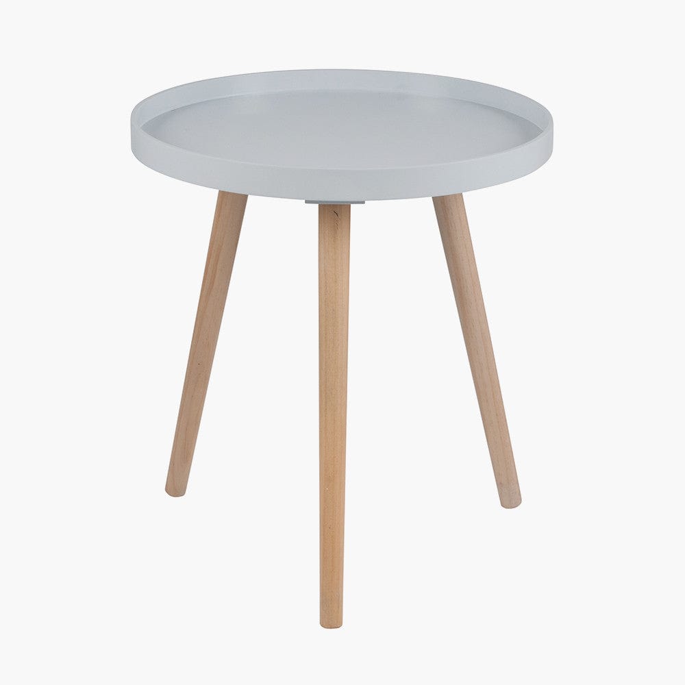 Pacific Lifestyle Living Halston Light Grey MDF & Natural Pine Wood Round Table K/D House of Isabella UK