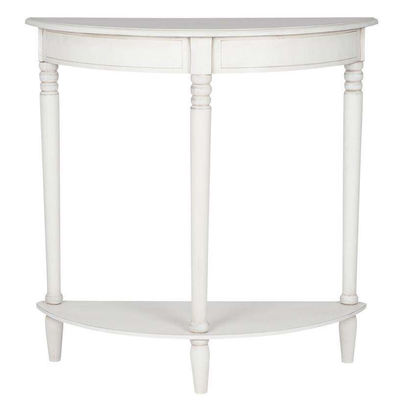 Pacific Lifestyle Living Heritage Elizabeth White Pine Wood Half Moon Console K/D House of Isabella UK