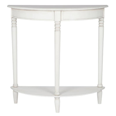 Pacific Lifestyle Living Heritage Elizabeth White Pine Wood Half Moon Console K/D House of Isabella UK