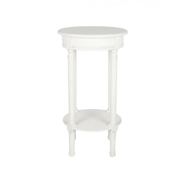 Pacific Lifestyle Living Heritage Elizabeth White Pine Wood Round Accent Table K/D House of Isabella UK