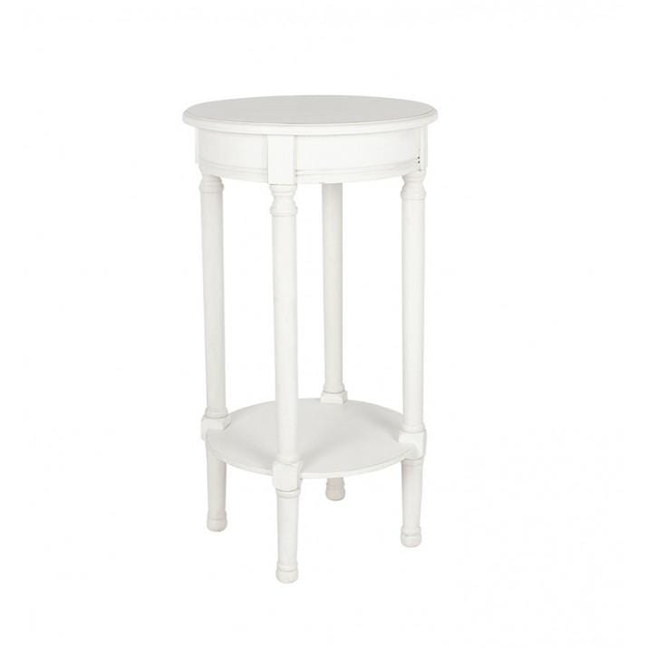 Pacific Lifestyle Living Heritage Elizabeth White Pine Wood Round Accent Table K/D House of Isabella UK