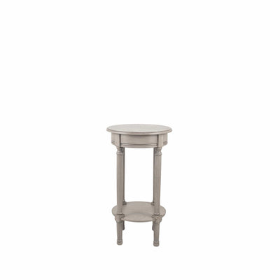Pacific Lifestyle Living Heritage Taupe Pine Wood Round Accent Table K/D House of Isabella UK