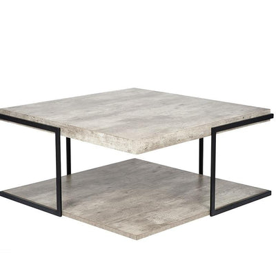 Pacific Lifestyle Living Jersey Concrete Effect MDF & Black Iron Coffee Table House of Isabella UK