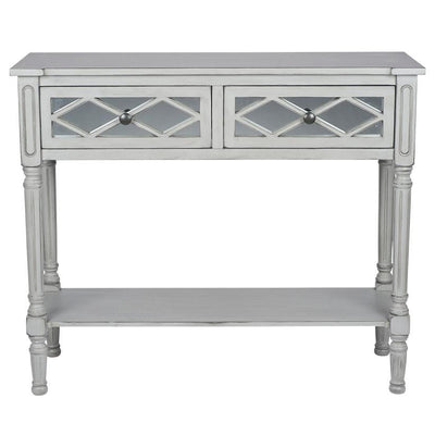 Pacific Lifestyle Living Puglia Dove Grey Mirrored Pine Wood Console Table K/D House of Isabella UK