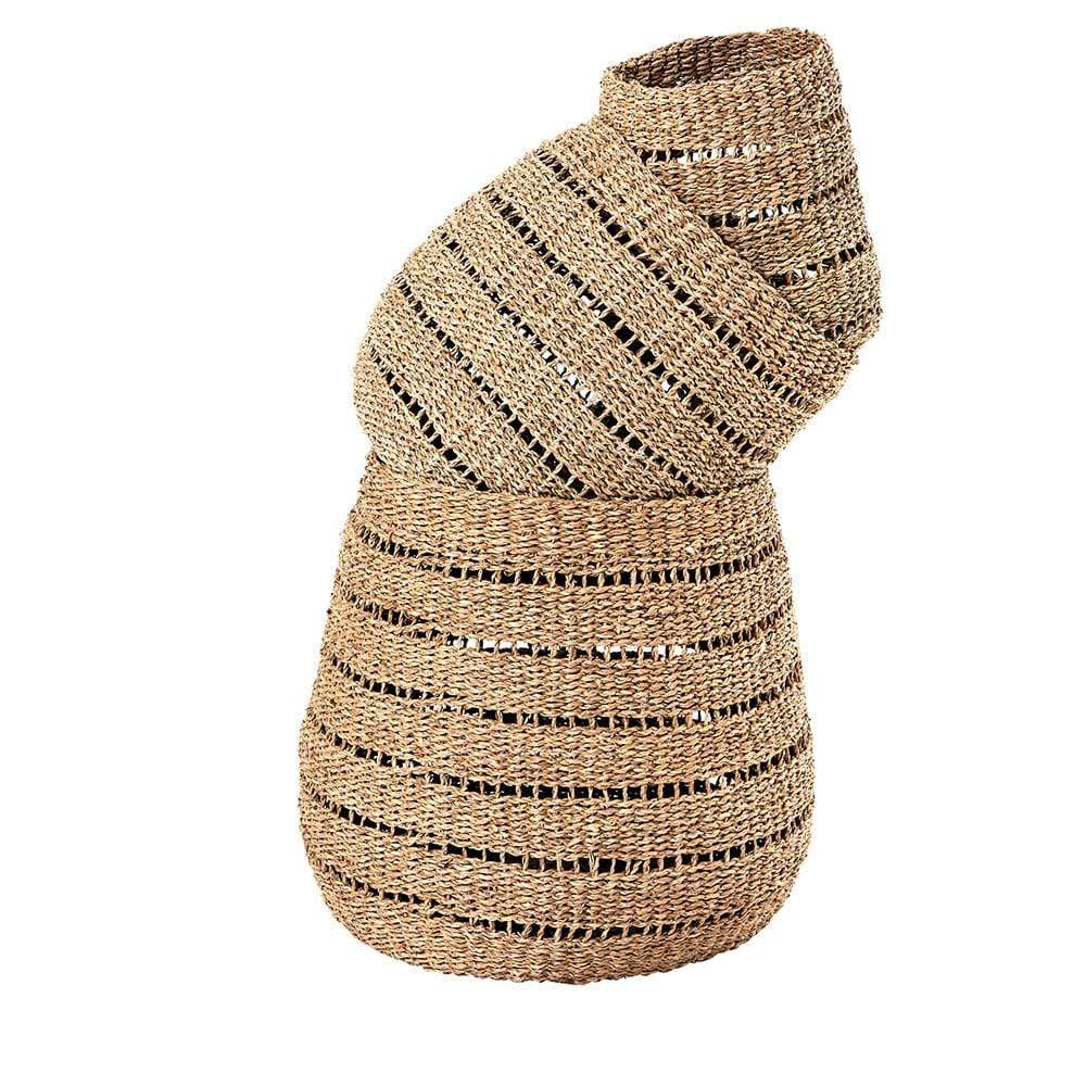 Pacific Lifestyle Living Woven Natural Seagrass S/3 Round Baskets House of Isabella UK