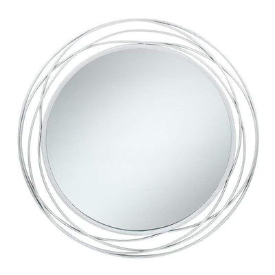 Pacific Lifestyle Mirrors Antique Silver Metal Round Wall Mirror House of Isabella UK