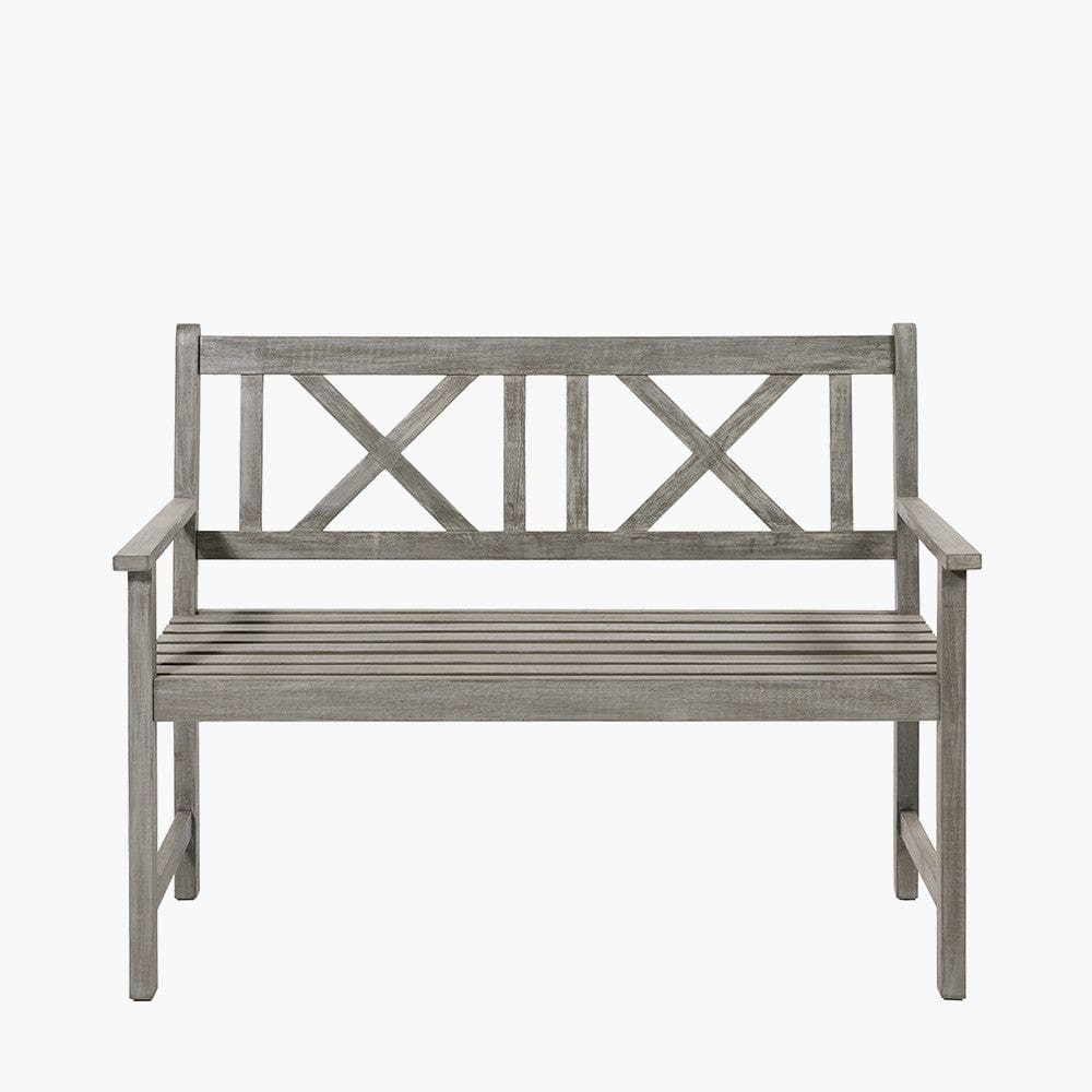 Pacific Lifestyle Outdoors Cambridge Antique Grey 3 Seater Acacia Wood Bench House of Isabella UK