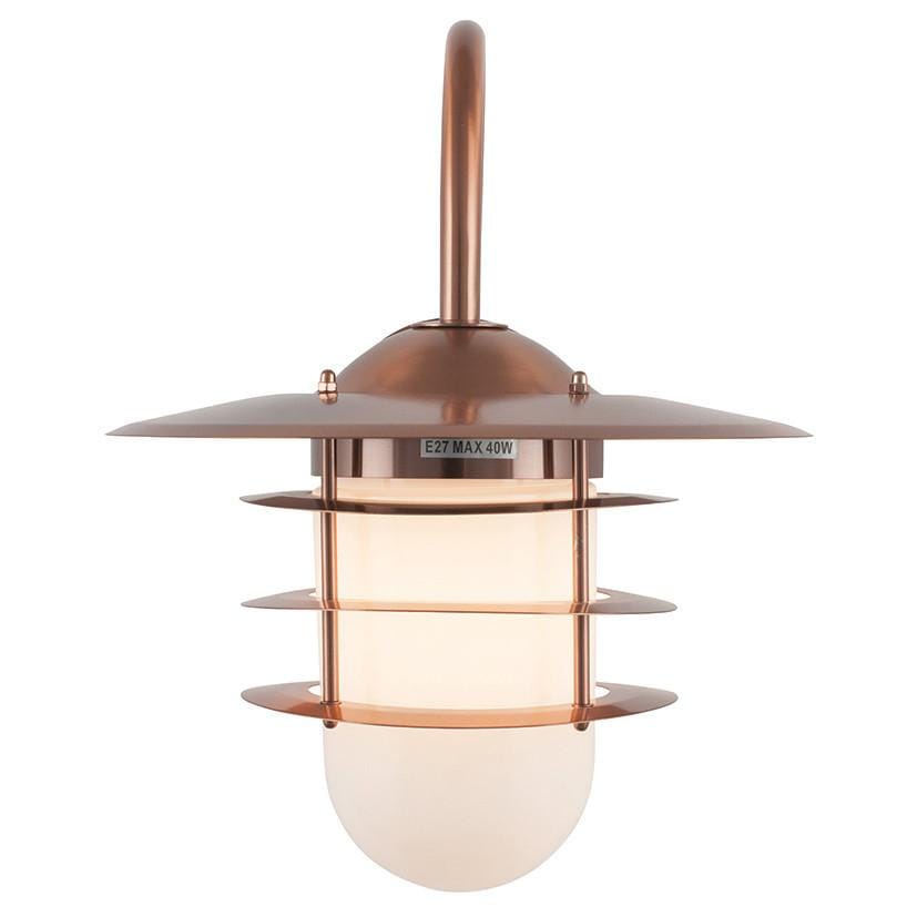 Pacific Lifestyle Outdoors Centauri Copper Metal and Opaque Glass Wall Light House of Isabella UK