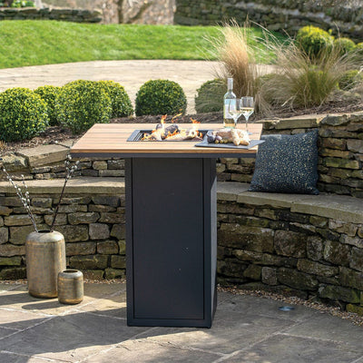 Pacific Lifestyle Outdoors Cosiloft 100 Bar Table Black and Teak House of Isabella UK