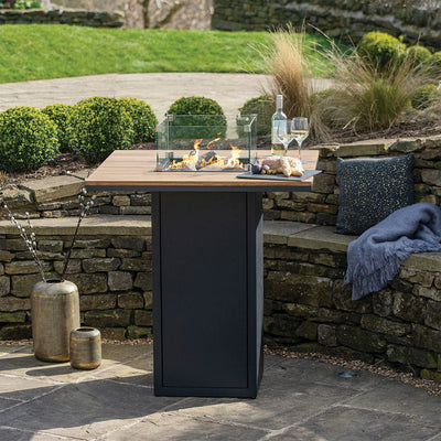 Pacific Lifestyle Outdoors Cosiloft 100 Bar Table Black and Teak House of Isabella UK