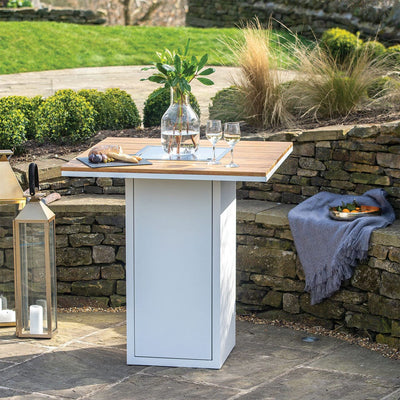 Pacific Lifestyle Outdoors Cosiloft 100 Bar Table White and Teak House of Isabella UK