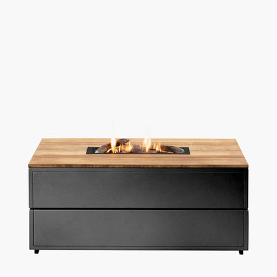 Pacific Lifestyle Outdoors Cosipure 120 Rectangular Fire Pit Black and Teak House of Isabella UK