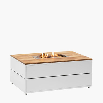Pacific Lifestyle Outdoors Cosipure 120 Rectangular Fire Pit White and Teak House of Isabella UK