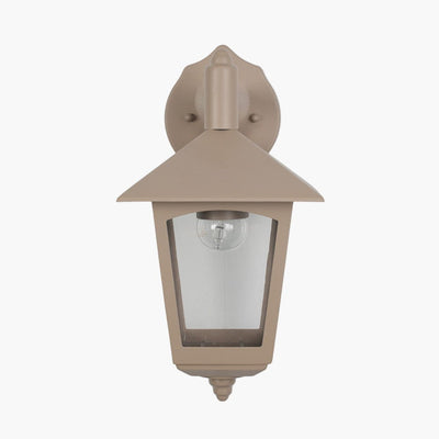Pacific Lifestyle Outdoors Erica Taupe Metal Panelled Lantern Wall Downlighter House of Isabella UK