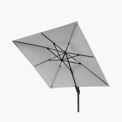 Pacific Lifestyle Outdoors Glow Challenger T2 3m Square Luna Grey Parasol House of Isabella UK
