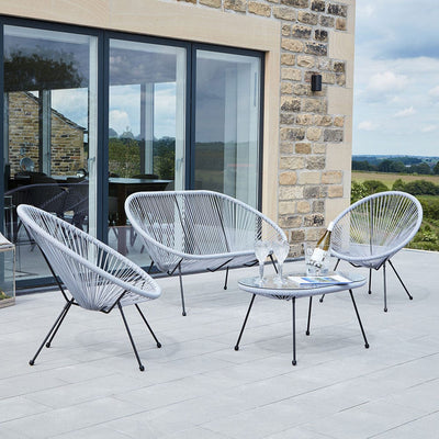 Pacific Lifestyle Outdoors Grey PU Rio 4 Piece Seating Set House of Isabella UK