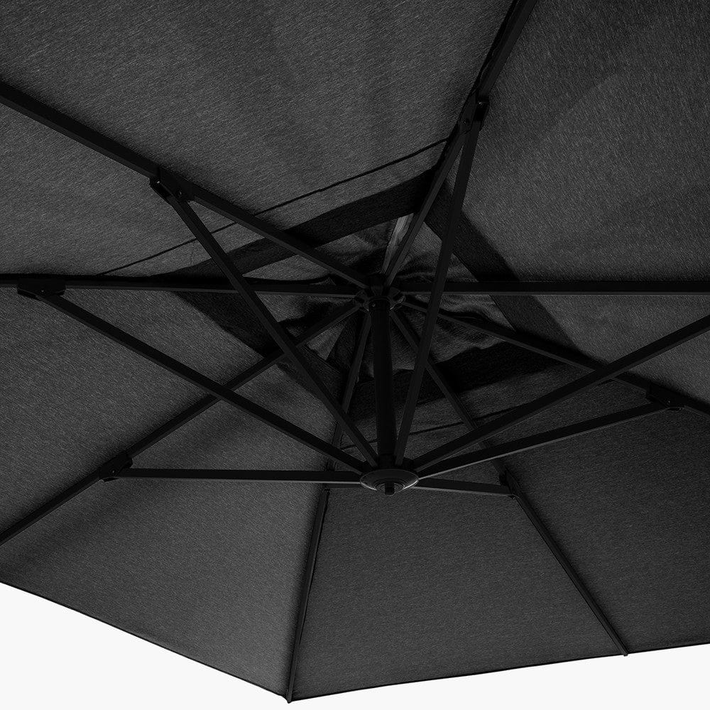 Pacific Lifestyle Outdoors Icon Premium 4mx3m Oblong Faded Black Parasol House of Isabella UK
